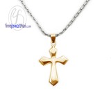  จี้ไม้กางเขน จี้ทองสีชมพู จี้พิ้งค์โกลด์  พิ้งค์โกลด์แท้  P1091PG